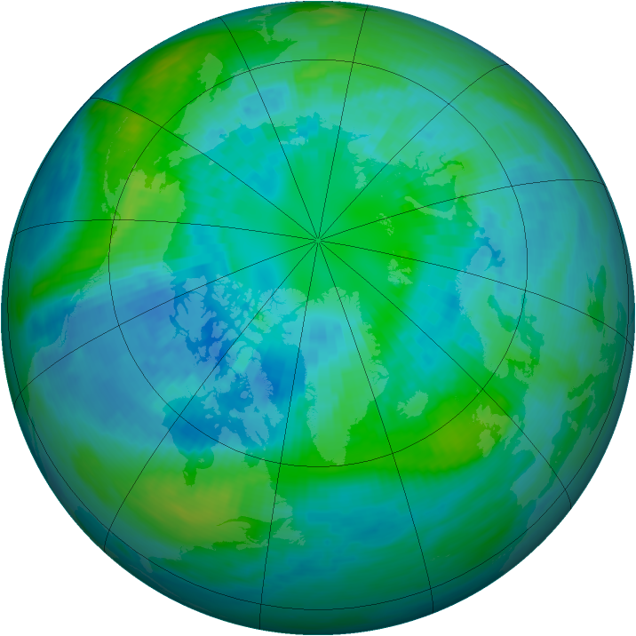 Arctic ozone map for 06 October 1988